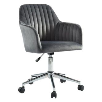 Vente-Unique Vente-unique - Sedia ufficio altezza regolabile in Velluto Grigio - eleana