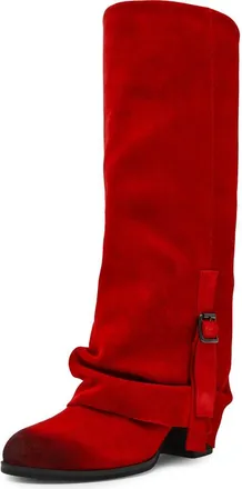 Steve Madden Bozeman Knee High Boot in Red Suede at Nordstrom, Size 11
