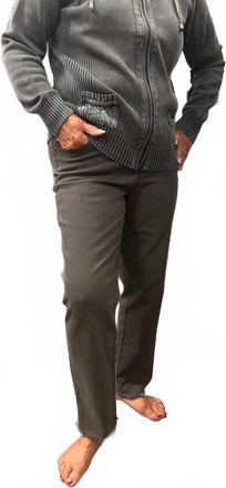 Multiples Fringe Ankle Pant In Grey