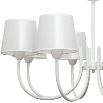 Fabrilamp Lampara Guadalajara 8xe14 Blanca Pantalla Blanca De Fabrilamp