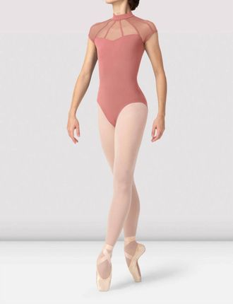 Bloch Ladies Victory Corset Cap Sleeve Leotard In Blossom