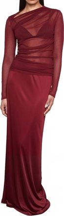 Enza Costa Cotton Mesh Slash Top In Ruby