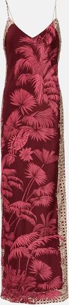 Johanna Ortiz Printed silk slip dress