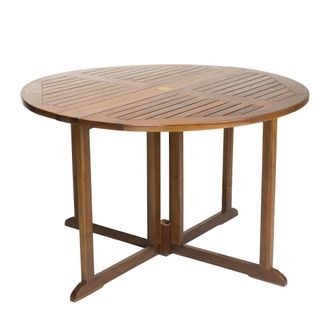 Macabane Mesa de jard&iacute;n plegable 4/5 personas de madera de teca aceitada