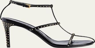 Khaite 75mm Studded Caged Leather Sandals