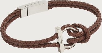 Ferragamo Uomo Braccialetto Gancini - mis 17 Marrone