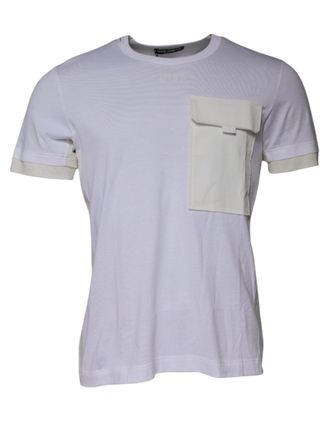 Dolce & Gabbana White Cotton Crew Neck Short Sleeves Mens T-shirt