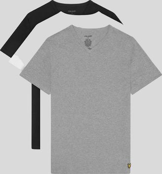 Lyle & Scott Lyle And Scott Mens 3-Pack Lounge V-Neck T-Shirts - Grey - Size: 38