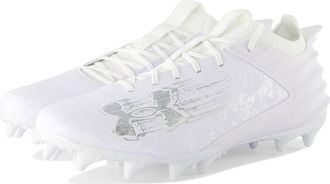 Under Armour Mens Blur Smoke Suede 2.0 Mc Football Shoe, (101) White/White/Metallic Silver, 14 UK