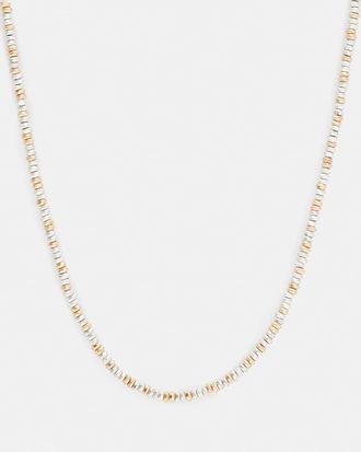 AllSaints Womens Zinc Hadley Two Tone Beaded Necklace, Size: 13x18.5x6cm