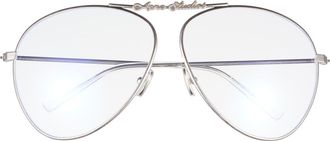 Acne Studios Ator Aviator Sunglasses in Vintage Silver/Transparent at Nordstrom