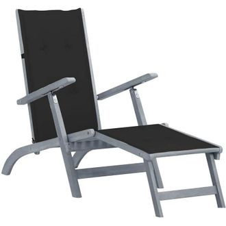 vidaXL Tumbona De Jard&iacute;n Con Reposapi&eacute;s Y Coj&iacute;n Madera Maciza Acacia Vidaxl
