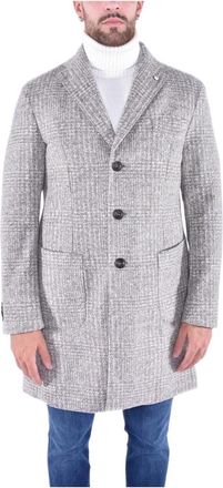 L.B.M. 1911 Wollen Microfantasie Maatwerkjas - Heren - Mantel - Beige - M - Wol - Jassen