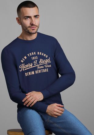 H.I.S Rundhalsshirt H.I.S Neue Kollektion, Herren, Gr. XXL (60/62), blau (dunkelblau,), Single Jersey, Obermaterial: 100% Baumwolle, bedruckt, regular fit, 