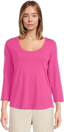 Tommy Bahama Ashby Isles Rib 3/4 Sleeve Scoop Womens Clothing Very Bery : LG (US 12-14), Cotton