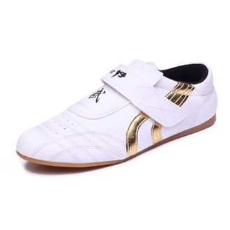 Generic Taekwondo Shoes, Breathable Martial Arts Sneakers, Sport Boxing Kung Fu Taichi Lightweight for Adults and Children(Gold,10.5 UK Child)