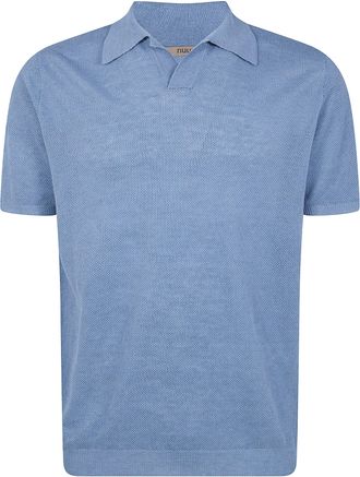 Nuur Short Sleeved Polo Neck Piquet Stitch T-Shirt