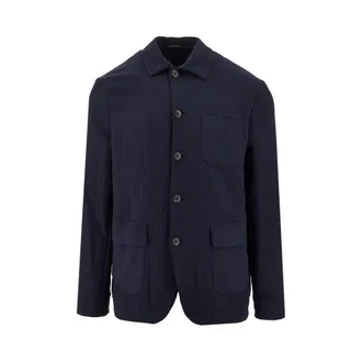 Emporio Armani Technical seersucker shirt jacket Man 48