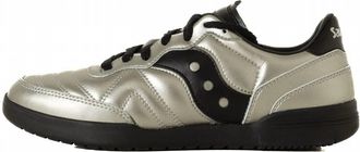 Saucony Mens 586I Leather Sneakers In Silver/ Black