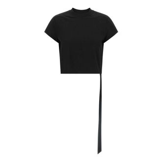 Rick Owens T-Shirts, female, Black, Size: S Cropped Small Level T T-shirt