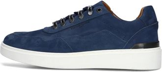 Stefano Lauran Schoenen, Heren, Blauw, 48 EU, Elegante Blauwe Nubuck Heren Sneakers