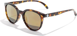 Sunski Womens Makani Round Sunglasses In Tortoise Flash Gold