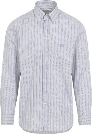 Etro Polo a righe con logo - Bianco
