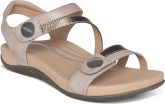 Aetrex Womens Jess Quarter Strap Sandal In Smoke
