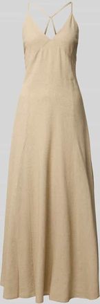 Rinascimento Rinascimento Regular Fit Leinenkleid mit Viskose-Anteil in Beige, Gr&ouml;&szlig;e XL