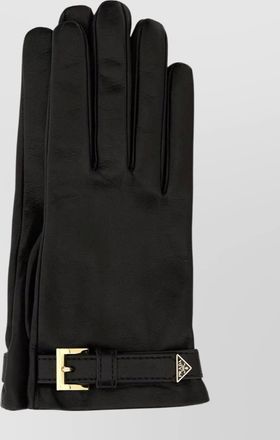 Prada smooth finish leather gloves