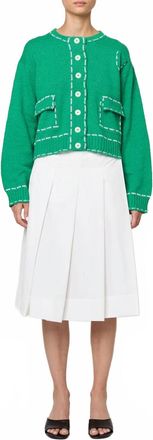 Atelier Delphine Lottie Boucle Cotton Sweater In Green And Lilac