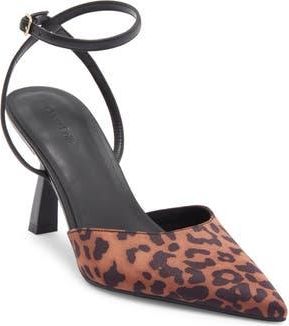 Open Edit Neesha Ankle Strap Pump in Tan Multi Leopard at Nordstrom Rack, Size 5.5