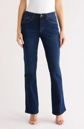 Democracy AbTechnology Embroidered Itty Bitty Bootcut Jeans in Indigo at Nordstrom Rack, Size 10