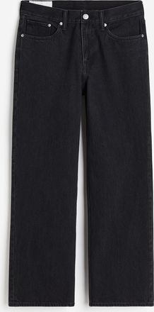 H&M Straight Relaxed High Jeans - Schwarz
