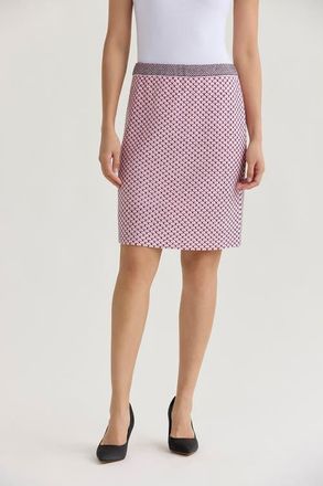 Ming Wang x Family Savvy Shell Stitch Straight Knit Skirt in Perfect Pink/black at Nordstrom, Size 1 X