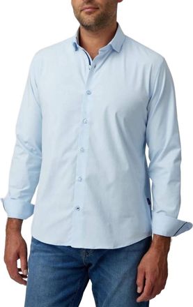 Stone Rose Long Sleeve Dry Touch Shirt In Light Blue