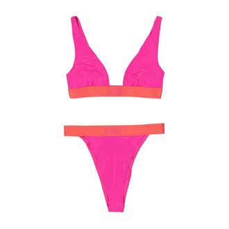 Off-white Bikinis, female, Pink, XS, Triangle Bikini High Waist Bicolor Design