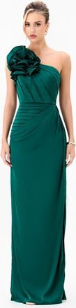 Bariano Vacation Asymmetric Gown in Emerald at Nordstrom, Size 14