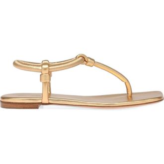 Gianvito Rossi Juno Thong 05 Sandals in Metallic Gold at Nordstrom, Size 35