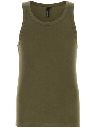 Entire studios ribbed tank top - unisex - Elastane/Organic Cotton - M - Green