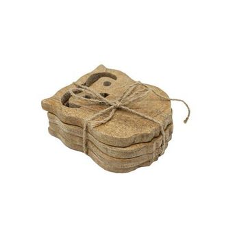 Foreside Home And Garden Owl Coasters 4 x 4 Set of 4 in Beige at Nordstrom