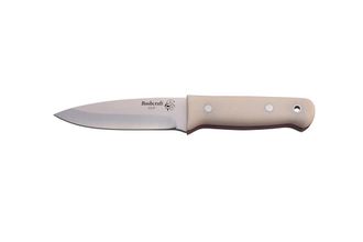 OEM Cuchillo Bushcraft J&v Enterizo Con Mango Micarta Color Marfil, Hoja De 11 Cms Y Funda Marr&oacute;n De Piel, Herramienta De Camping Para Pesca, Caza, Activi