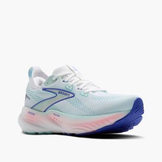 Brooks Brooks Glycerin 22 120434-1D-110 Womens White Blue Running Shoes HAM753