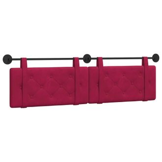 vidaXL Cabecero Colgante Rojo Vino Terciopelo Vidaxl