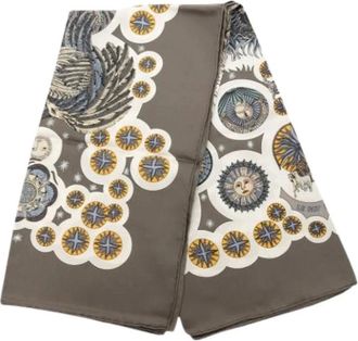 Herm&egrave;s Pre-owned Scarves, female, Brown, Size: ONE SIZE Pre-owned Le Roy Soleil Scarf