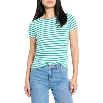 Nic+Zoe Stripe T-Shirt in Green Multi at Nordstrom Rack, Size Xx-Large