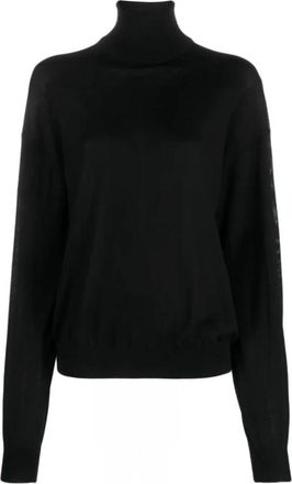 Saint Laurent Cozy Wool High-Neck Jumper - Dames - Coltruien - Zwart - M - Wol - Truien & Vesten