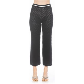 Alexia Admor Kora Cropped Open Stitch Knit Pants in Black at Nordstrom Rack, Size X-Large