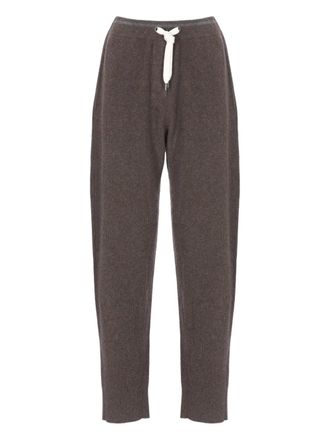 Brunello Cucinelli ribbed drawstring track pants - Brown