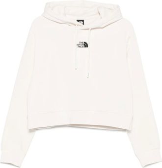 The North Face logo-embroidered hoodie - women - Polyester/Cotton - M - Neutrals